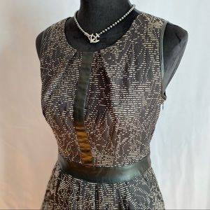 NWT Cynthia Steffe Black Dress Faux Leather Accent